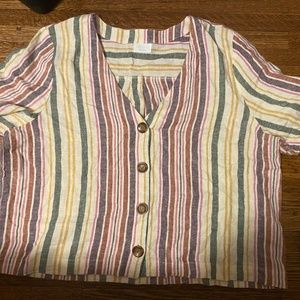 ABOUND linen blend striped top